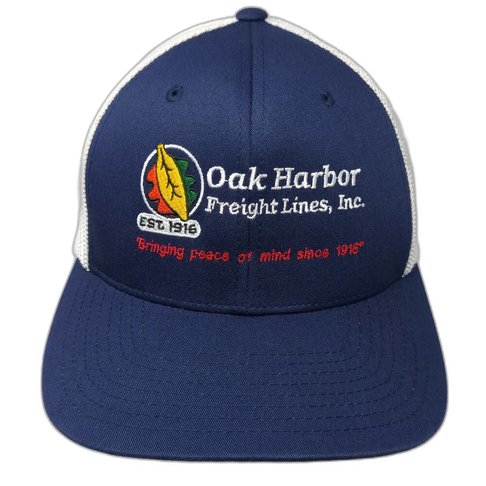 Port Authority Baseball Cap Blue XL Oak Harbor Freight Lines Mesh Flexfit Hat